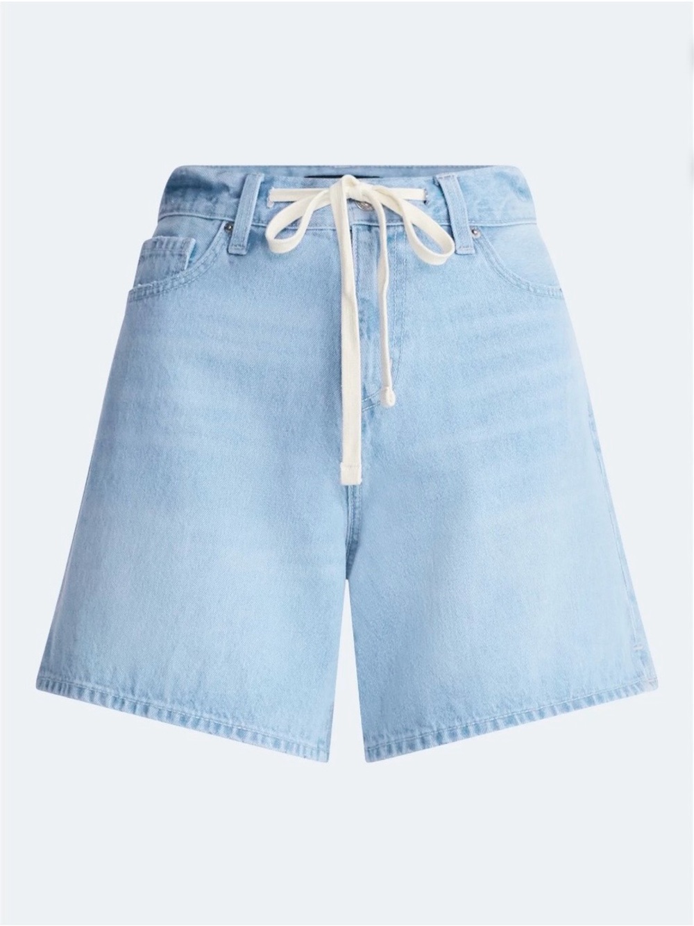 NWT Free Assembly Women's Denim Shorts with Twill Tie, 6" Inseam